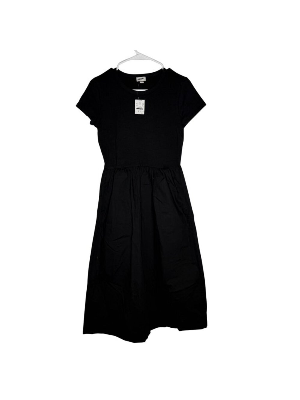 J. Crew Factory Short-Sleeve Knit Mixy Dress Black Size XSmall NWT CI194